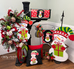 READY TO SHIP - Cheery Snowman Christmas Wreath