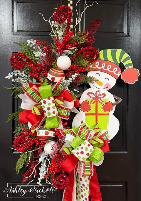 Cheery Snowman Christmas Wreath