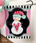 Cheery Snowman VALENTINES - Vinyl Garden Flag