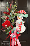 Cheery Snowman VALENTINE Wreath