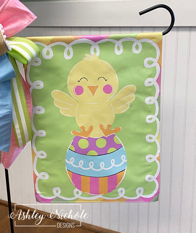 Chick - Cute as a Button - Vinyl Garden Flag