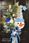 Chinoiserie Inspired Snowman Wreath