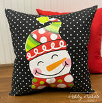 Custom - Christmas Patchwork Snowman - Pillow
