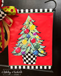 Christmas Tree - Abstract Colorful - Vinyl Garden Flag