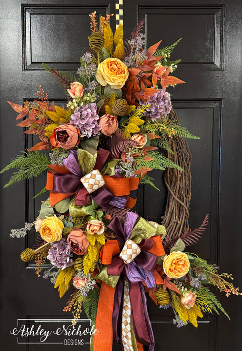 Cinnamon & Spice Fall Floral Wreath