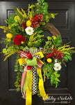 Citrus & Garden Blooms Wreath