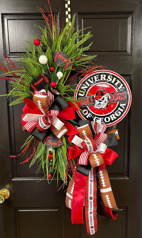 Collegiate Football Sign Wreath - University of Georgia