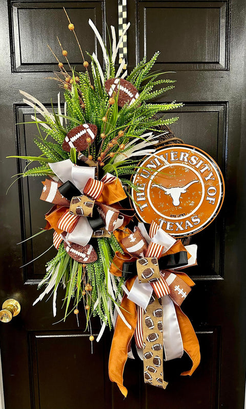 Collegiate Football Sign Wreath - University of Texas