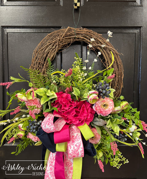 Cottage Berries & Blooms Wreath