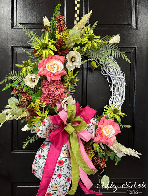 Cottage Garden Blooms Wreath
