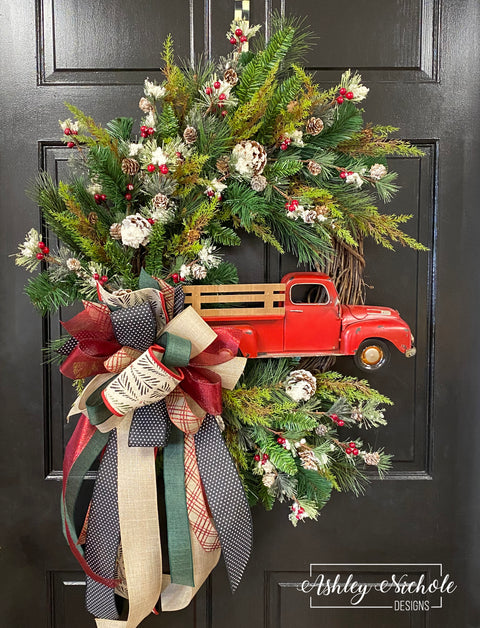 Country Holiday Truck Wreath