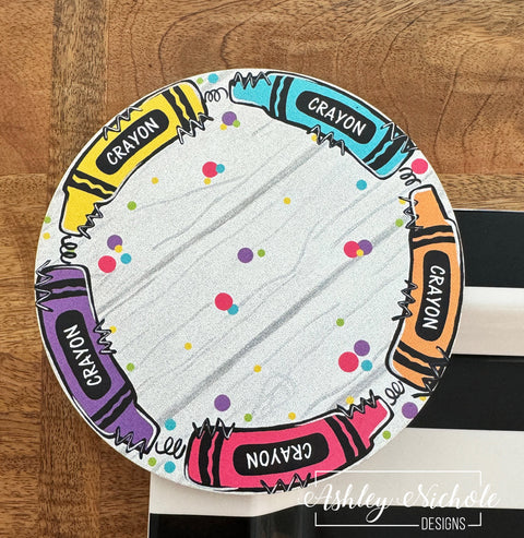 Crayon Border Plaque - Mini Piece (Magnet/Velcro)