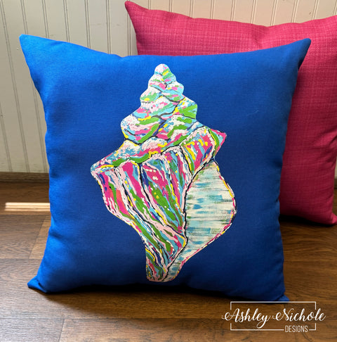 Custom Pillow - Abstract Conch Shell on Outdoor Fabric