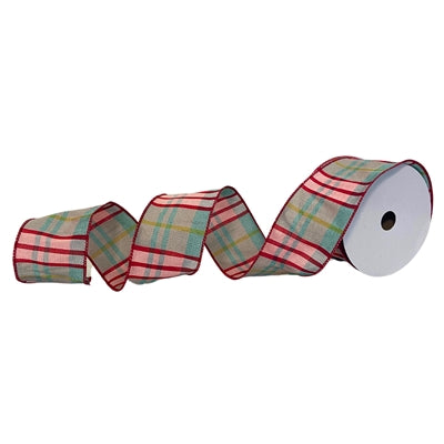 Confectionery Plaid Wired Ribbon - 2.5"x10Yds