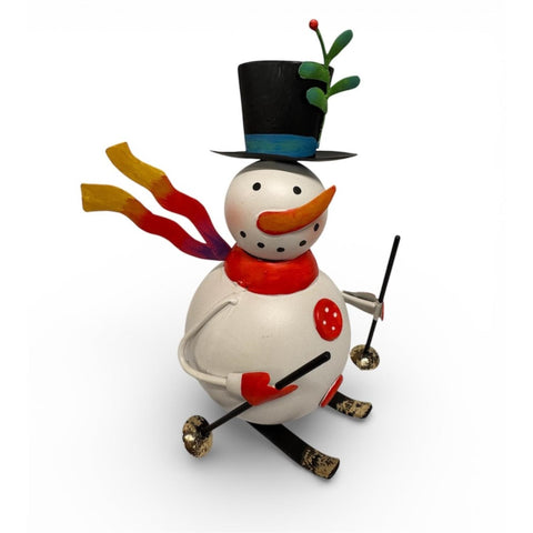 8.5" Color Pop Metal Snowman Skier