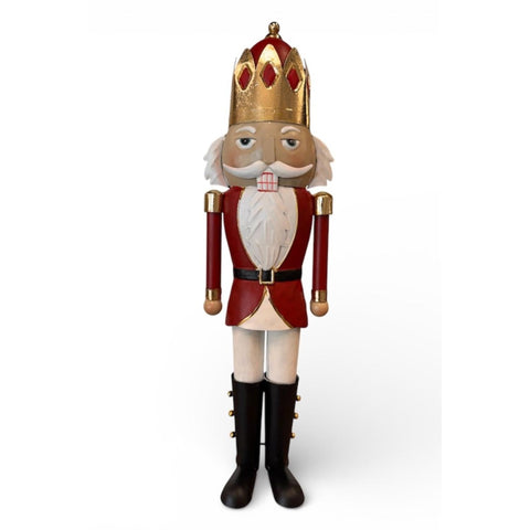 18.5" Metal Table Top Nutcracker - Red/Gold
