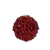 5" Sequin Berry Ball Ornament - Red