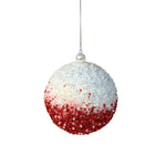 4.75" Dazzling Sequin Pearl Ombre Ball Ornament - White & Red