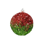 4.75" Dazzling Sequin Pearl Ombre Ball Ornament - Green & Red