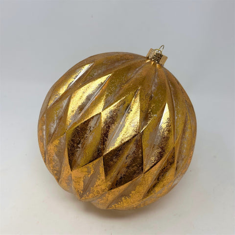 8" Diamond Ball - Antiqued Gold