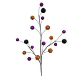 33" Whimsical Glitter Ball Spray - Black/Purple/Orange