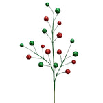 Whimsical Glitter Ball Spray 33" - Red/Emerald