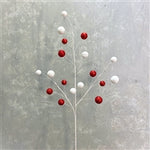 Whimsical Glitter Ball Spray 33" - Red/White