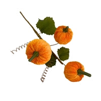 Fabulous Fabric Pumpkin Pick 11.75" - Orange
