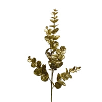 28" Glittered Eucalyptus Spray x 3 - Gold
