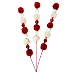 28" Pom Pom VP Ball Spray x3 - Red & White