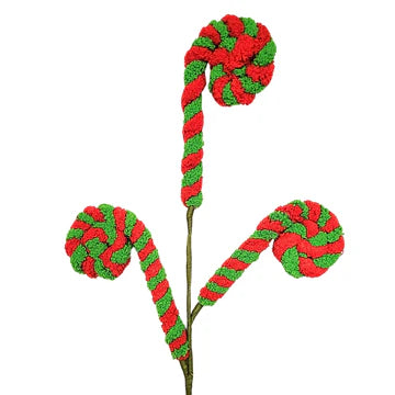 24" Faux Sherpa Curl Spray - Green/Red