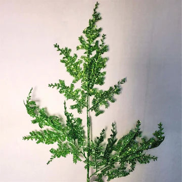 29" Glittered Fern Spray - Green