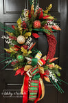 Deck The Halls Glitzy Oval Christmas Wreath