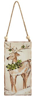 7" Reindeer Wood Ornaments - Facing Left