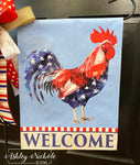 Down Home American Rooster - Vinyl Garden Flag