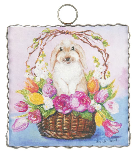 Mini Art French Lop Basket Print Charm