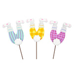 Plaid Bunny Legs Metal Stake - Choose from 3 colors