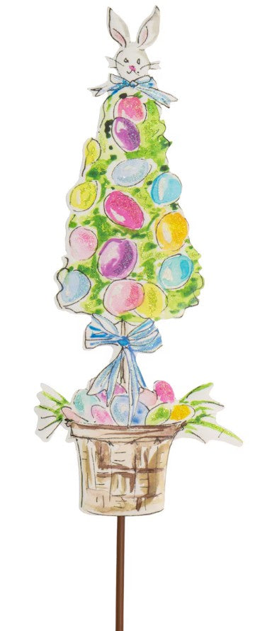 Basket Egg Topiary Metal Stake