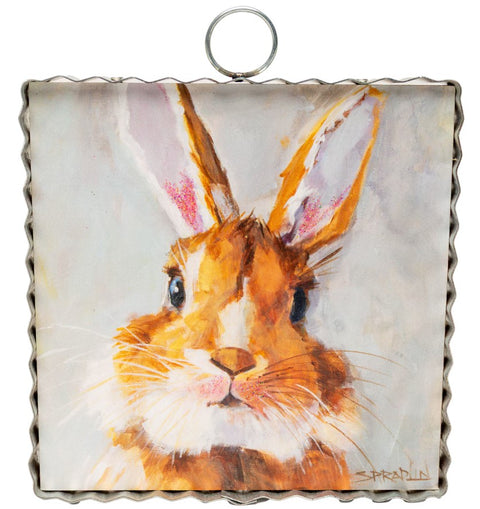 Mini Art Brown Rabbit Print Charm