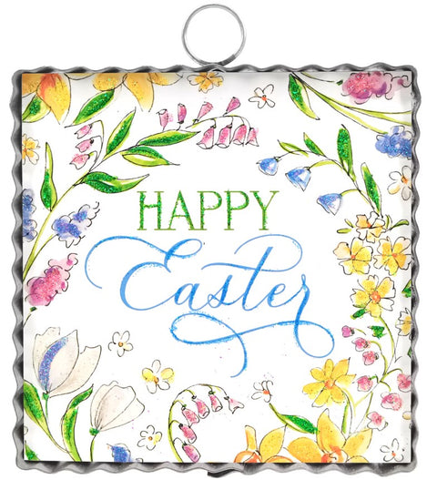 Mini Art Happy Easter Flower Print Charm