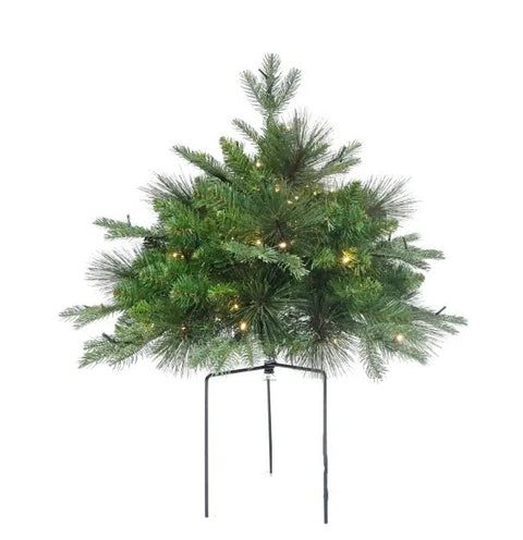 22" x 24" Lighted Porch Pine Tree With Stand - Green