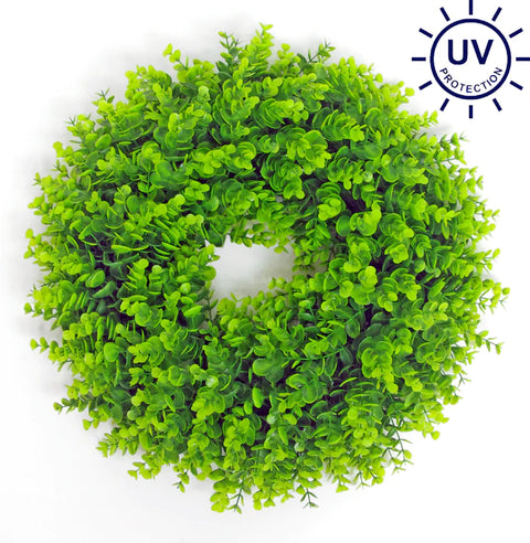 Artificial Eucalyptus Wreath With UV Protection-24"