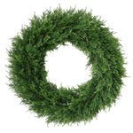 22" Artificial Cedar Wreath - UV Protected