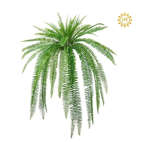 26" Boston Fern Bush 63 Leaves - UV Protected - Green