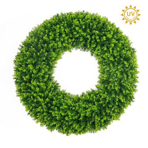 36" Artificial Eucalyptus Wreath - UV Protection - Green