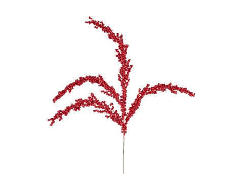24" Glittered Berry Spray - Red