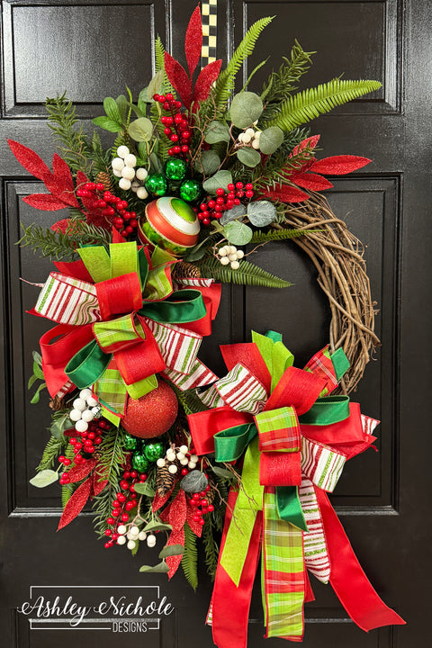 Evergreens & Ornaments Wreath