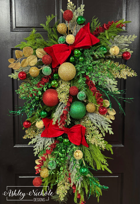 Extravagant Glitzy Christmas Traditional Swag