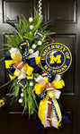 Collegiate Football Sign Wreath - University of Michigan