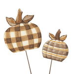 Brown Plaid Pumpkins-Set of 2